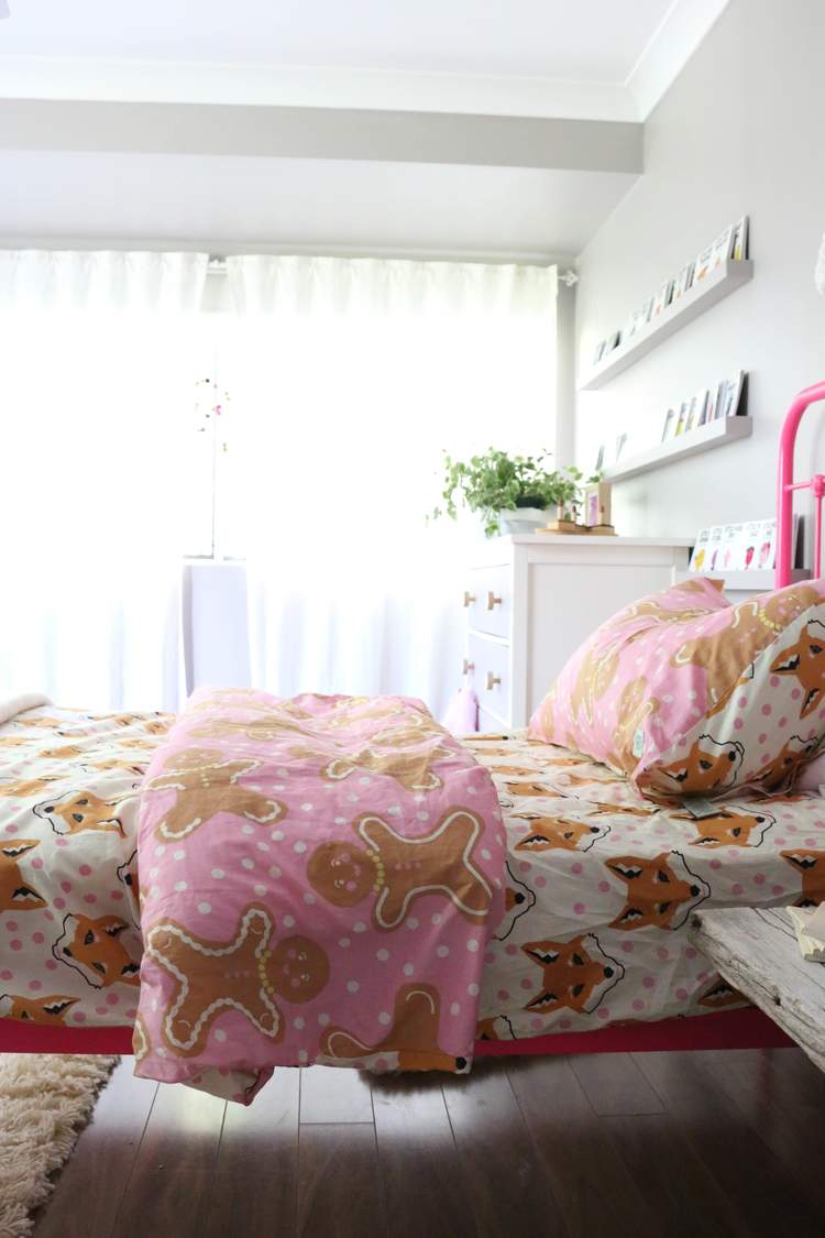 Stella's bedroom styled with Gingerbread Girl bedding
